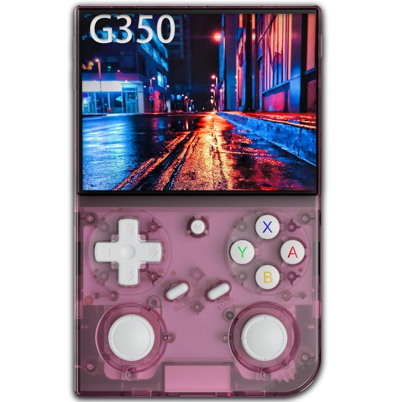 Aivuidbs G350 Retro Game Console,Linux System RK3326 G350 Handheld Game Console Built-in 64G TF Card 4371 Games,3.5-inch IPS Screen, WiFi, Bluetooth 4.2, HDMI Output, 3200mAh Battery (G350-Pink-NEW) - Image 1